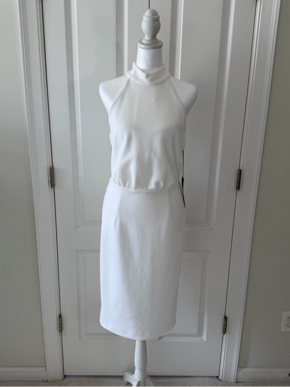 Gabrielle Union New York & Company White Halter Midi Dress - Size S